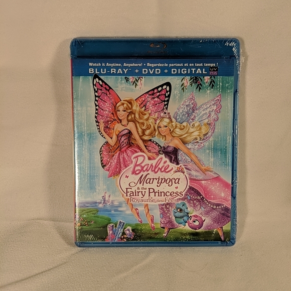 SEALED NEW Barbie Mariposa and the Fairy Princess Biligual Blu-ray DVD Digital - Picture 2 of 4